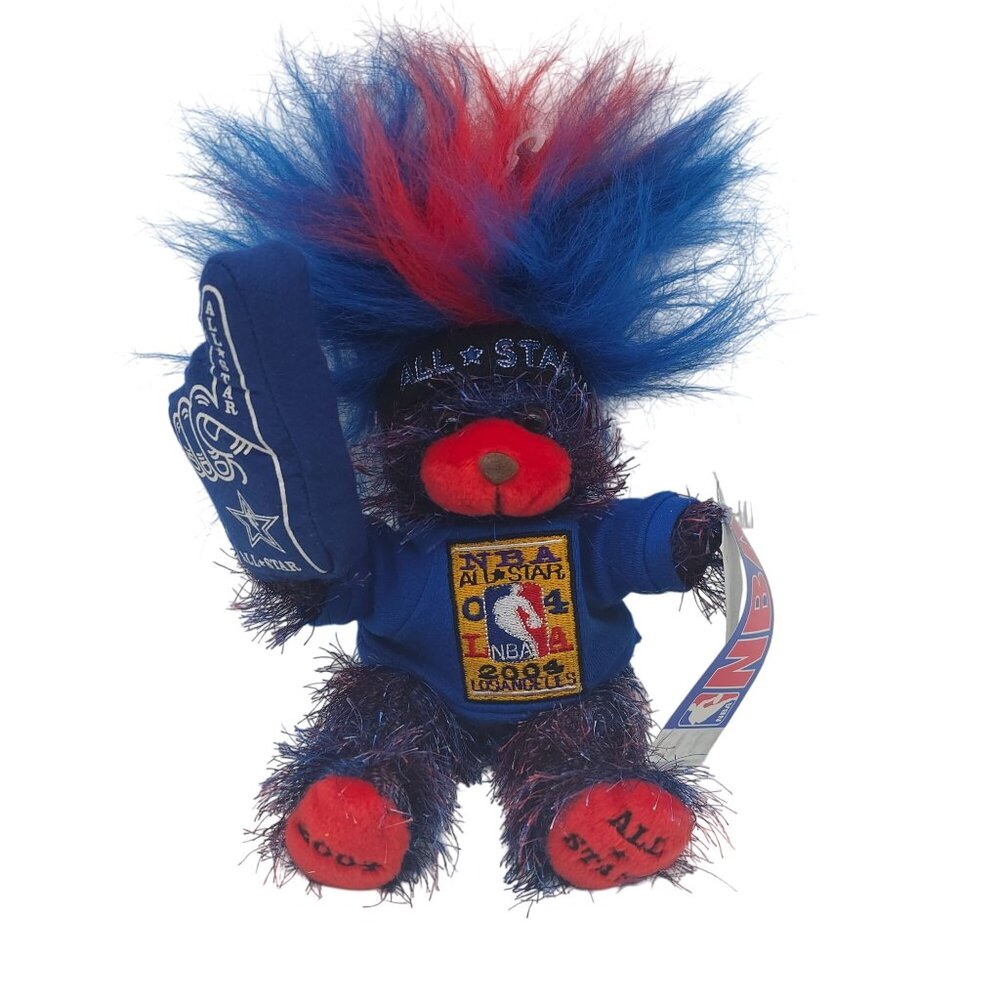 2004 NBA All-Star Game Los Angeles Plush Blue Red Vintage Bear Collectible